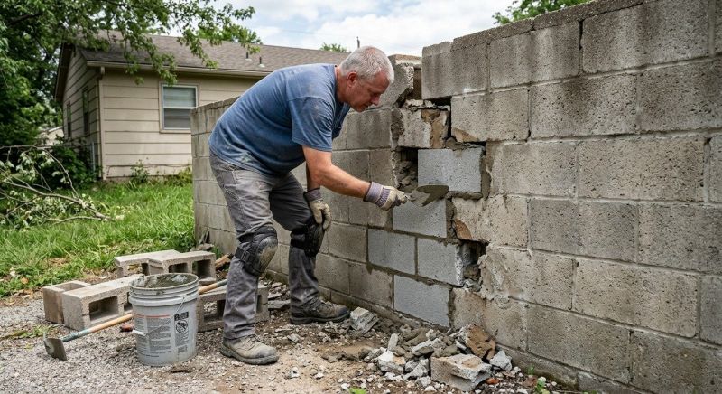 Cinder Block Wall Repair in Dillsburg, PA