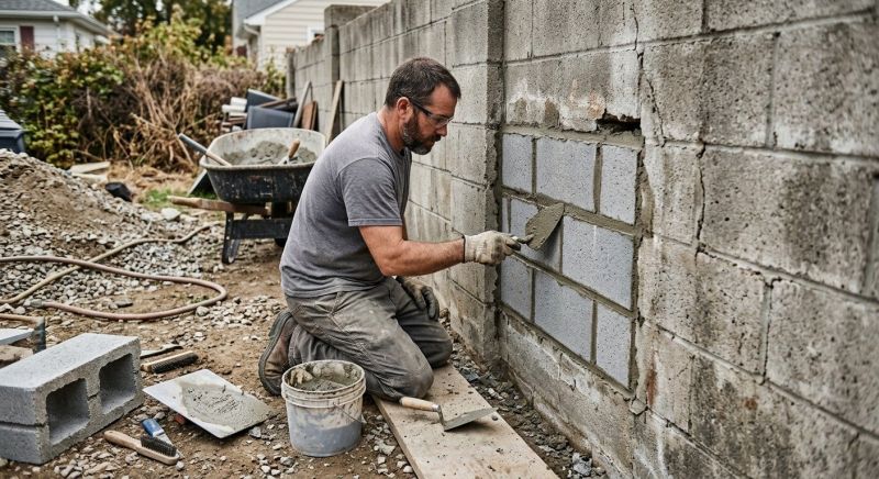 Cinder Block Wall Repair in Wrightsville, PA