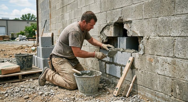 Concrete Block Wall Repair in York, PA