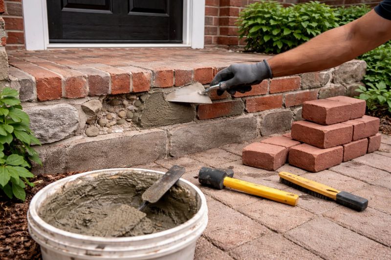 Entryway Brick Repair in York, PA