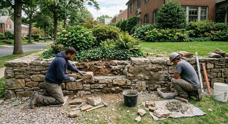 Stone Wall Repair in New Cumberland, PA